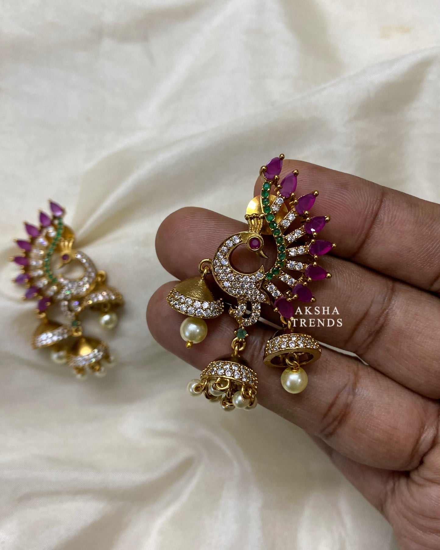 Premium Peacock jhumkas Aksha Trends