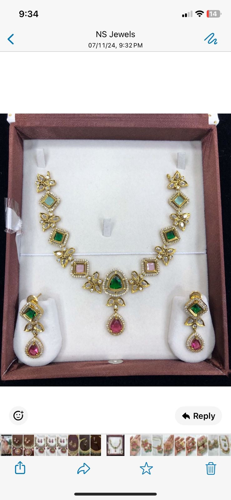 Floral Navratna necklace Aksha Trends