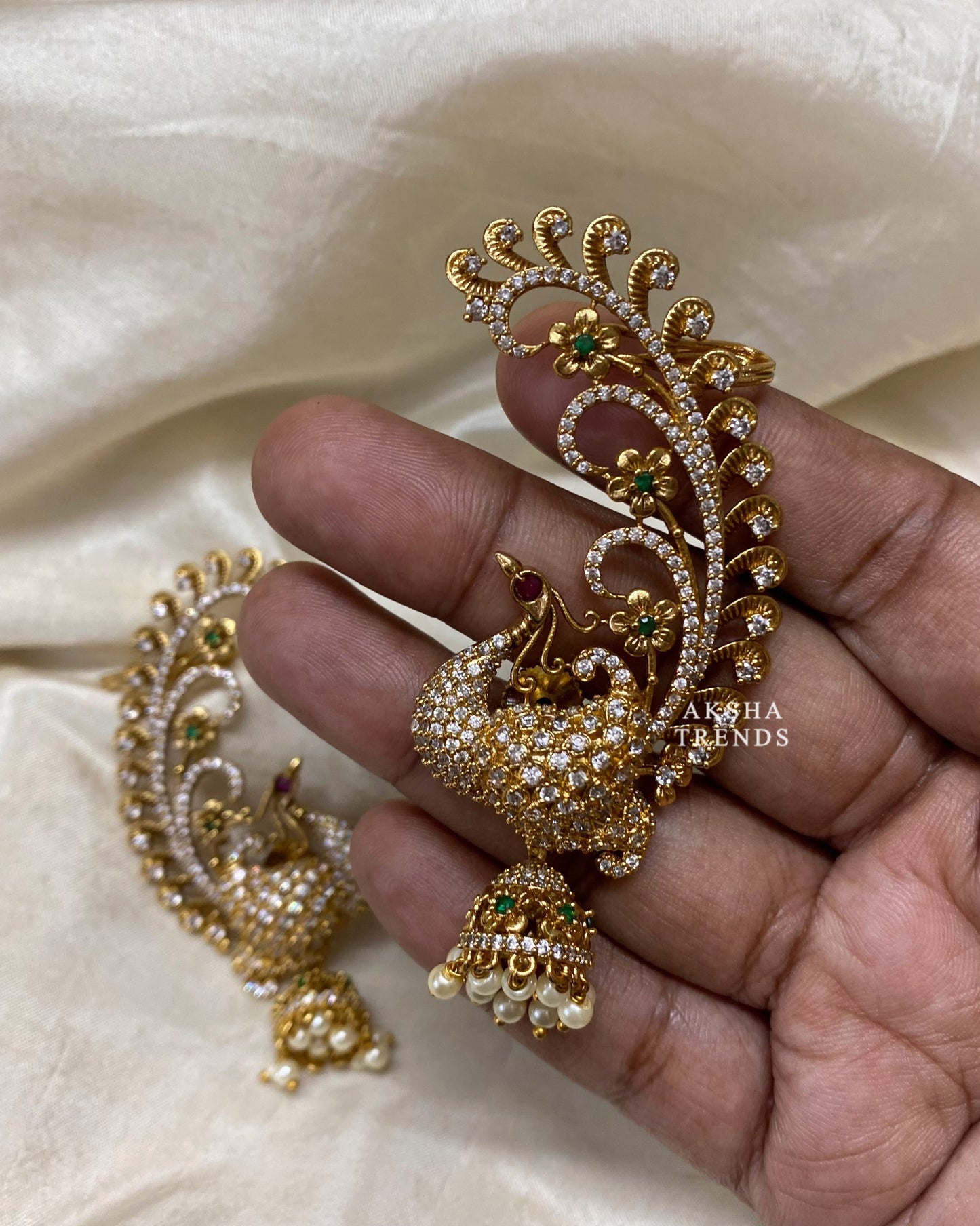 Bridal diamond ear cuff Jhumkas Aksha Trends