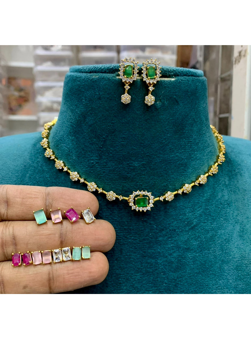 Inter colour changeable diamond necklace Aksha Trends