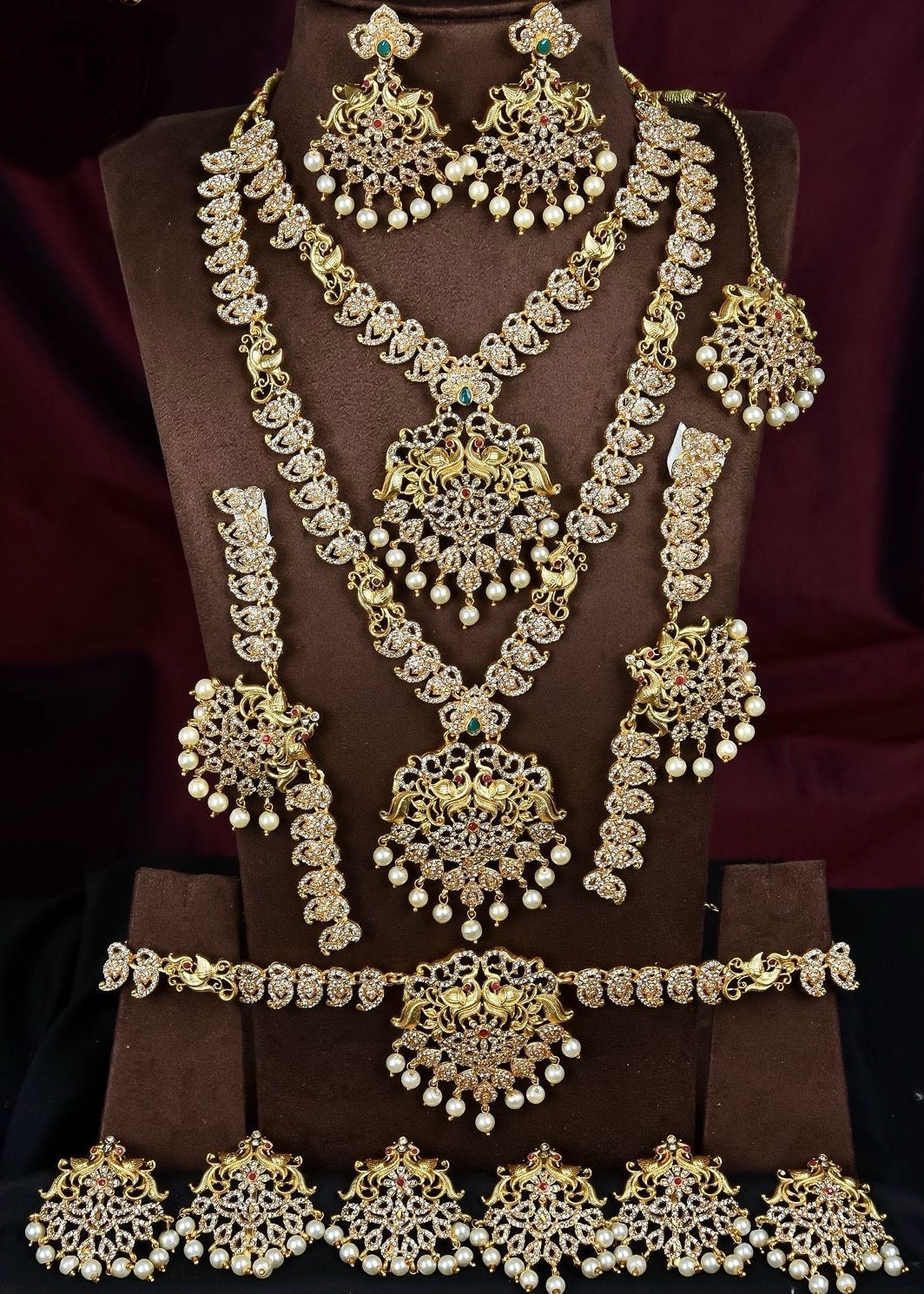 Peacock diamond Bridal set Aksha Trends