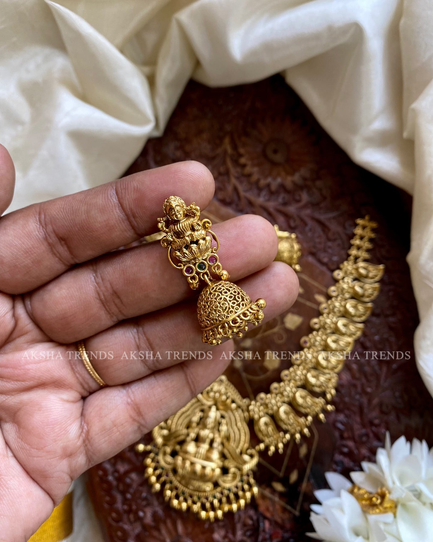 Golden Manga bridal Necklace Aksha Trends
