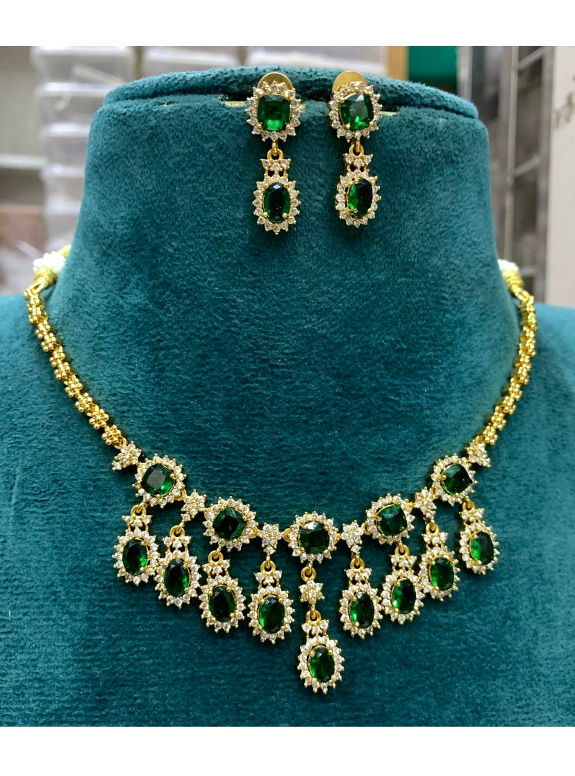 Royal Diamond Necklace -Green Aksha Trends