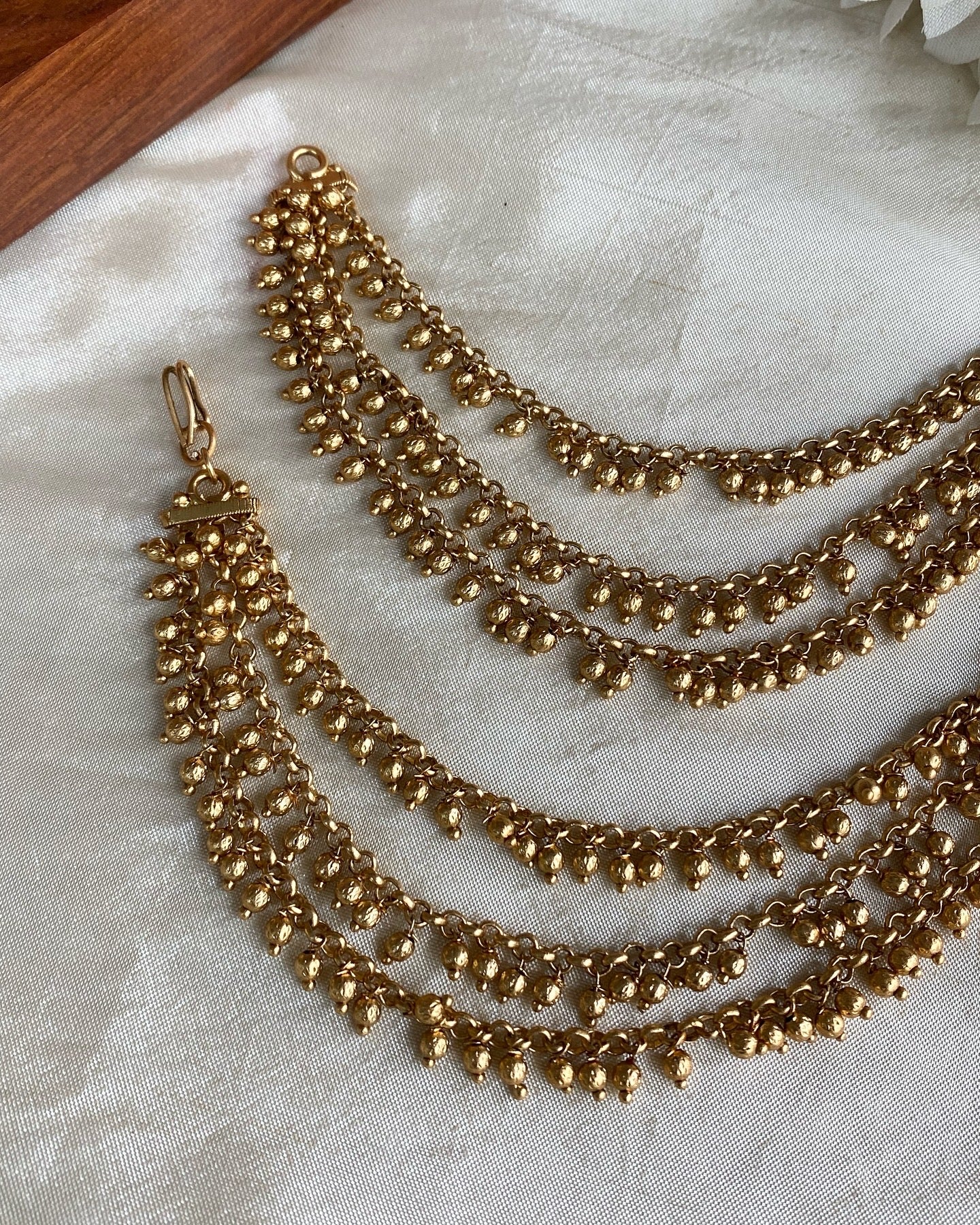 Gold Bridal earchain maati -3 layer Aksha Trends