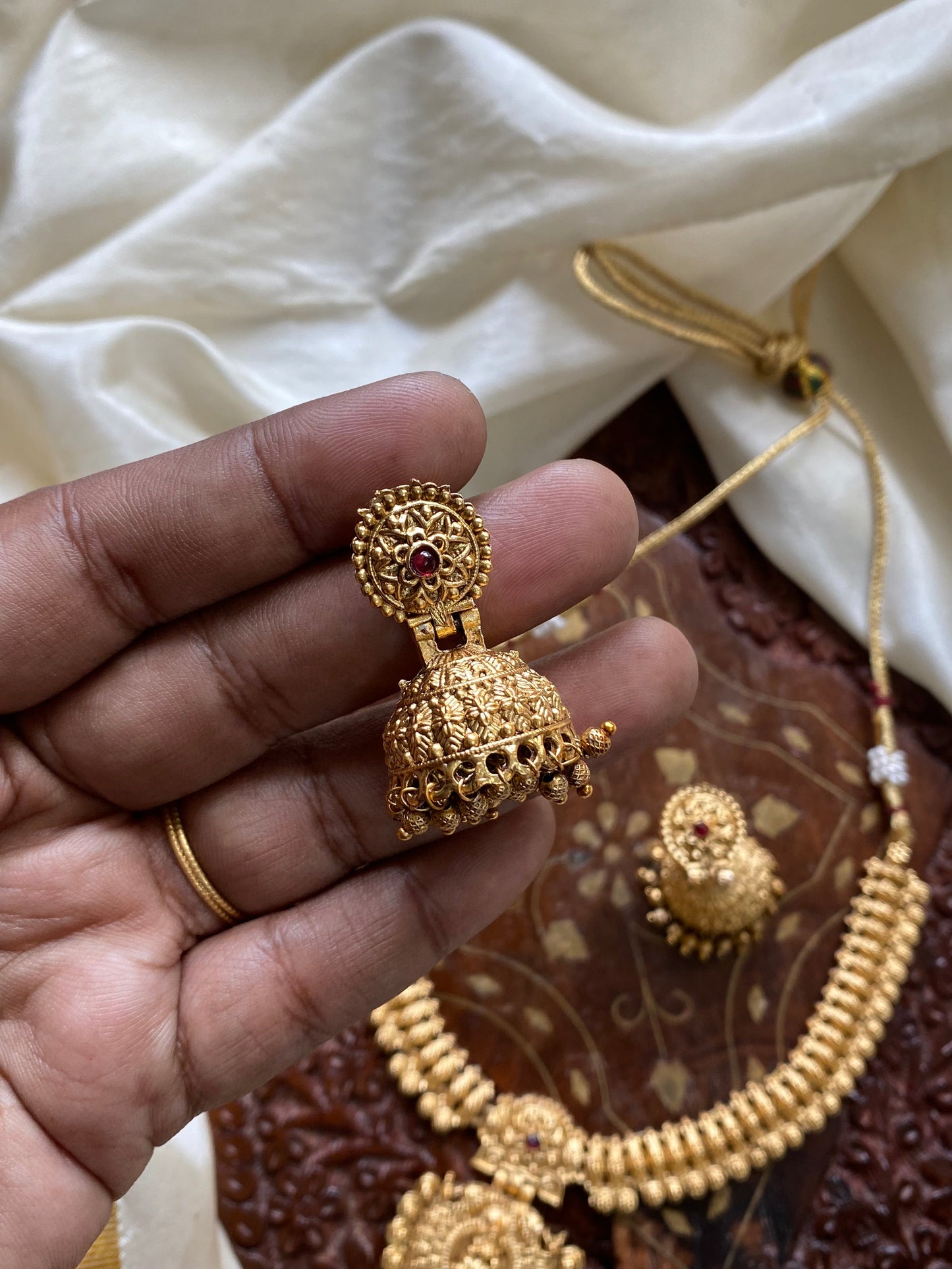 Lakshmi necklace Ruby stone Aksha Trends