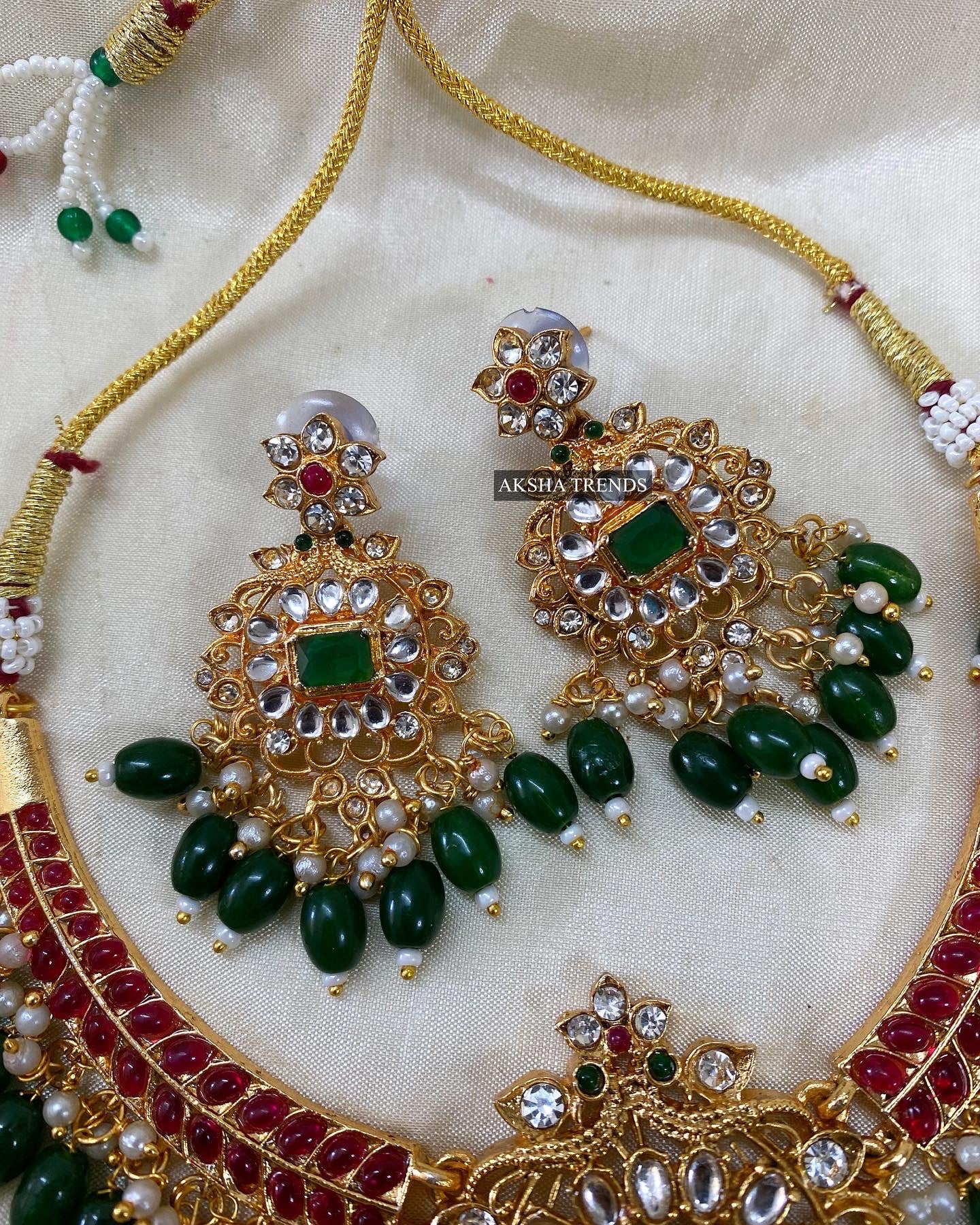 Kundan stone necklace Aksha Trends