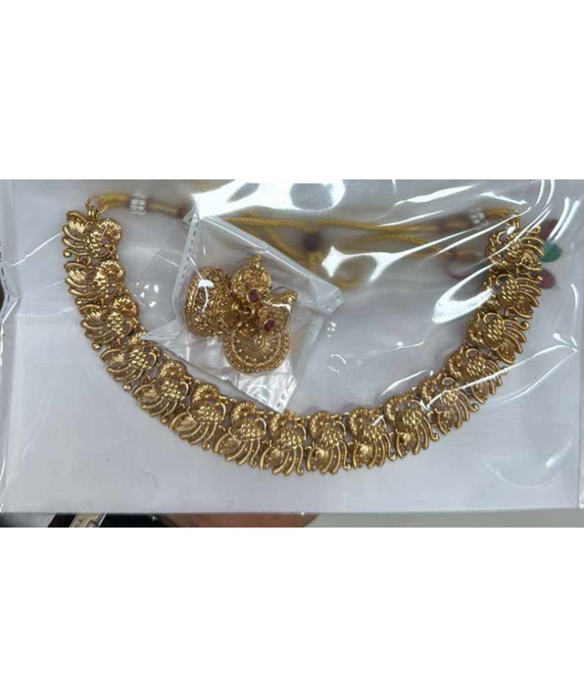 Golden peacock Necklace Aksha Trends