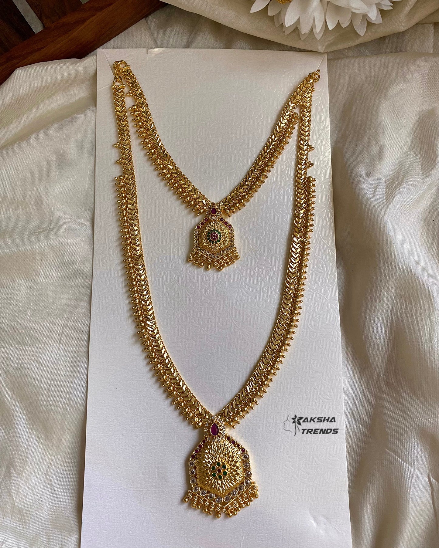 Floral stone bridal combo Aksha Trends