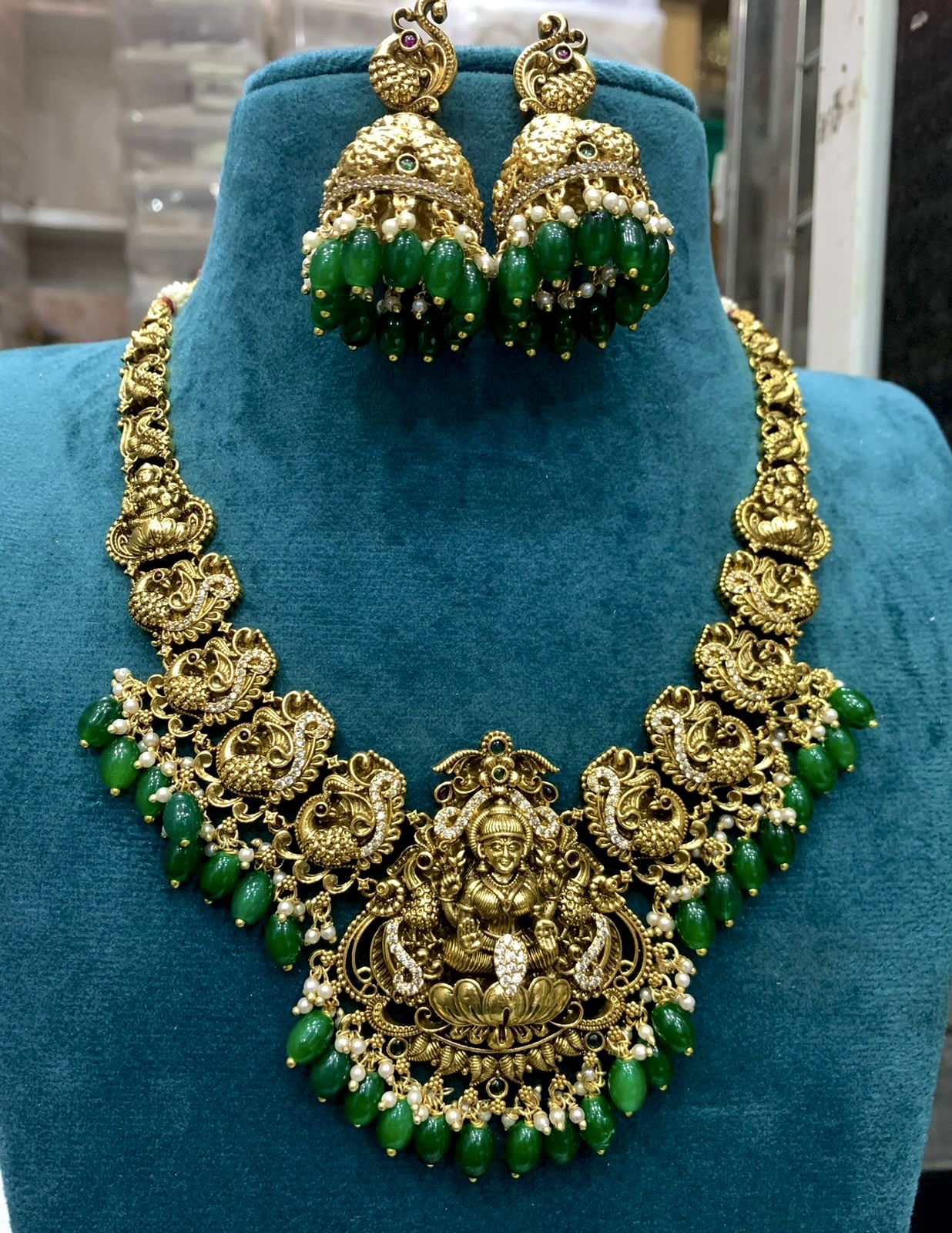 Nagasi Bridal Necklace -Green Aksha Trends