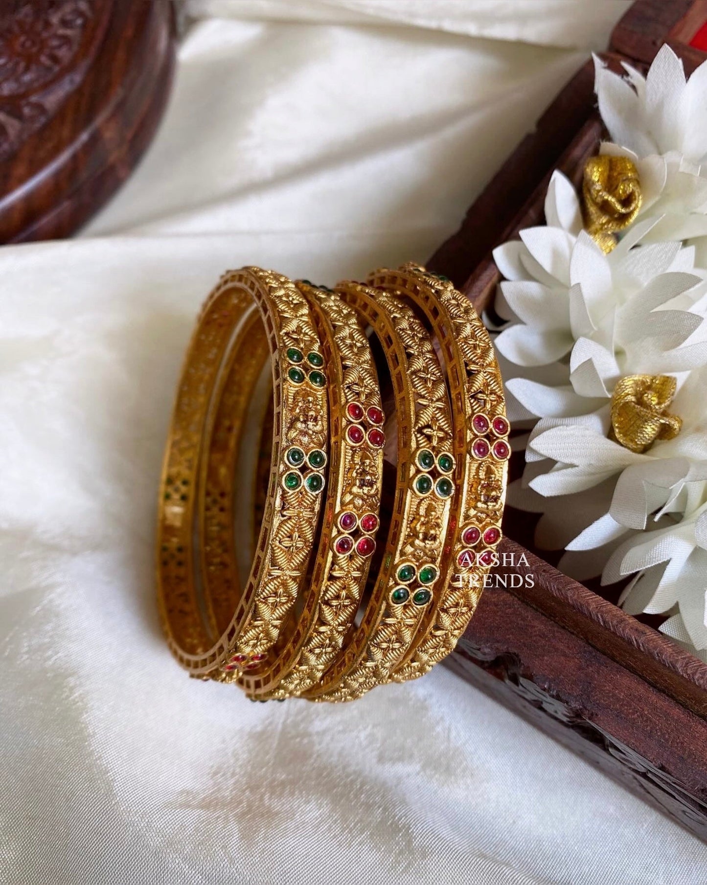 Floral Lakshmi bangles (4pc) Aksha Trends