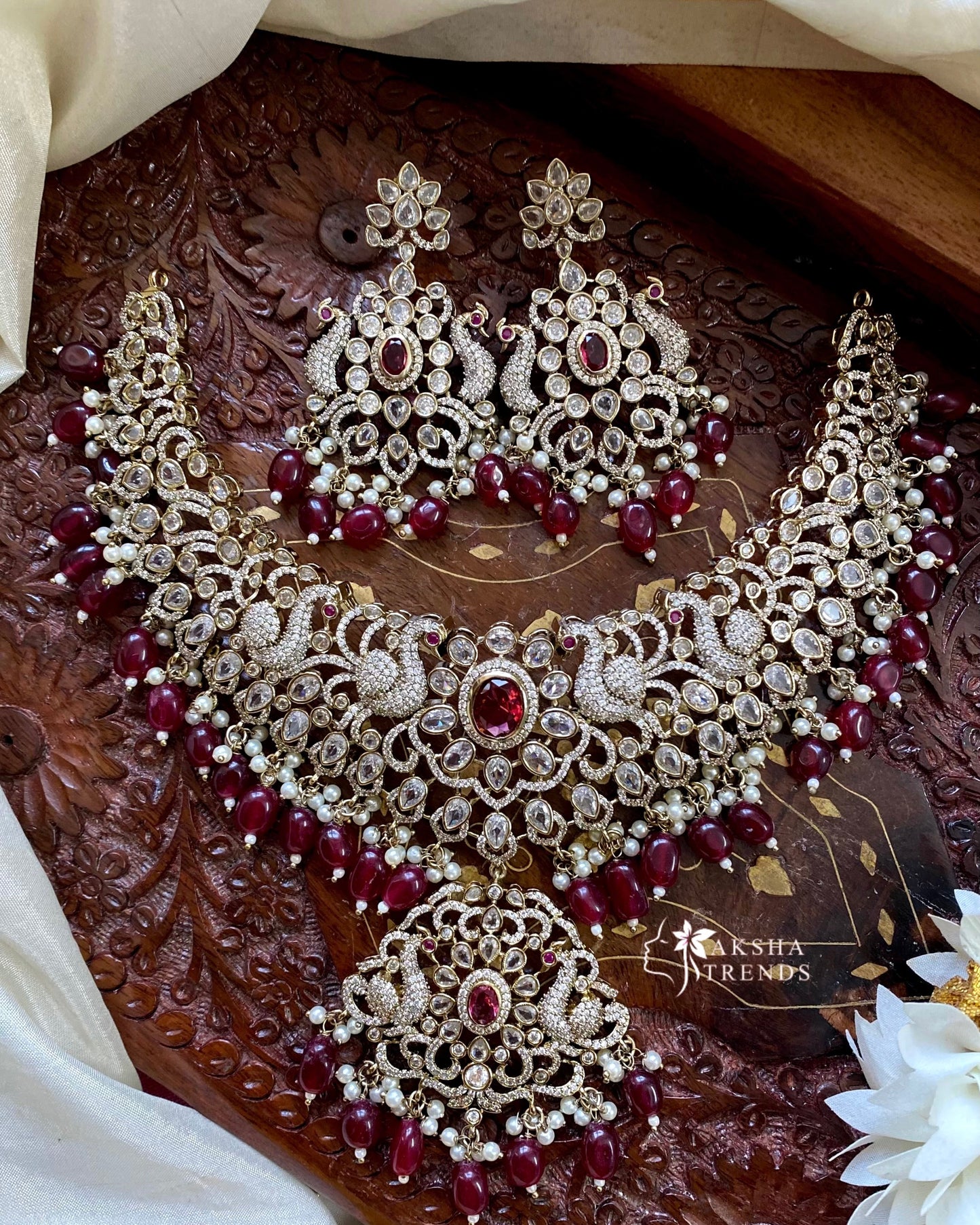 Premium Victoria bridal diamond choker -Ruby Aksha Trends