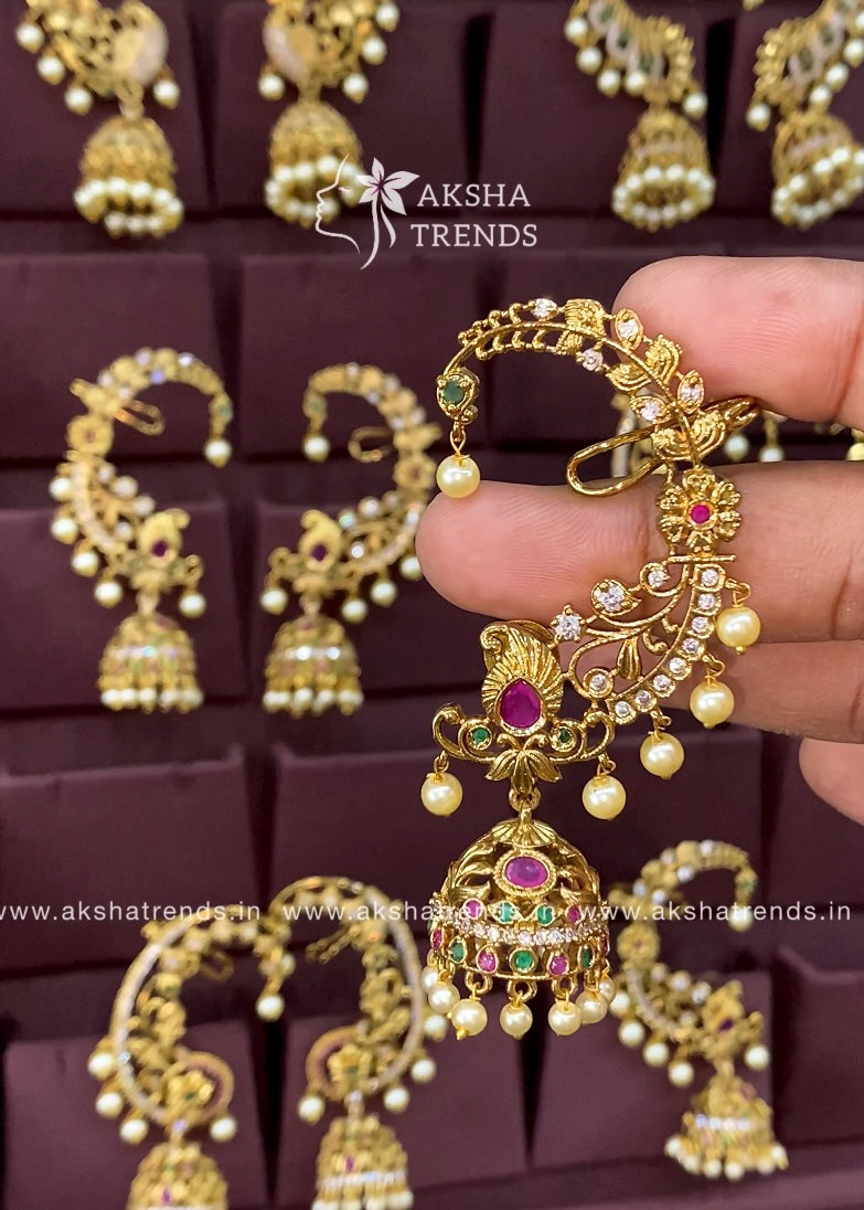 Premium AD Earcuff Jhumka Aksha Trends