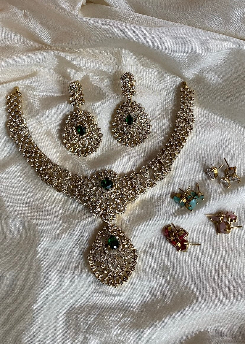5in1 colour changeable diamond necklace Aksha Trends