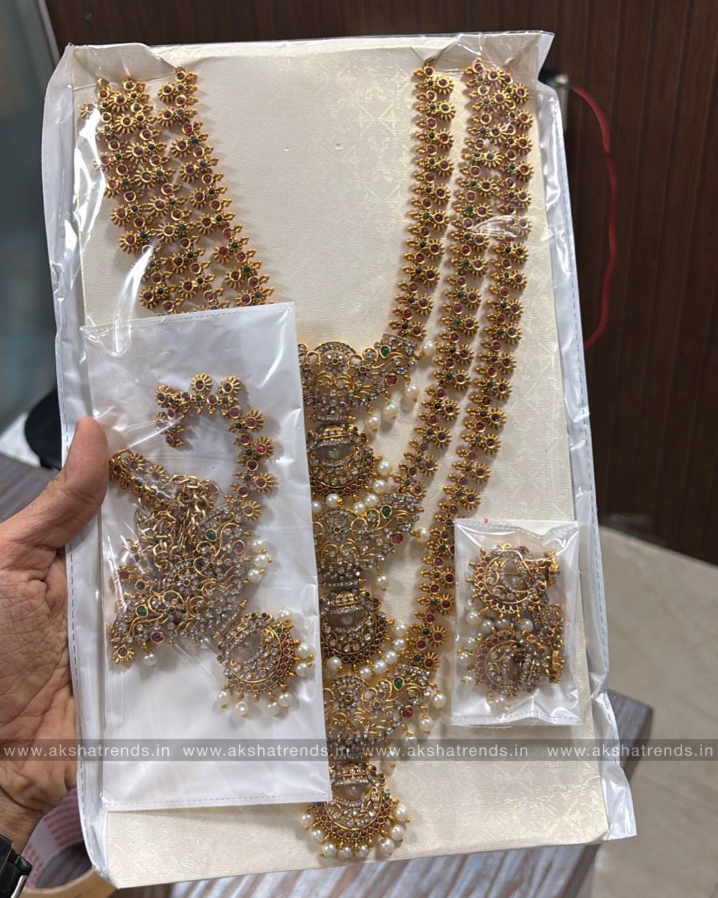 3step floral pearl semibridal Aksha Trends