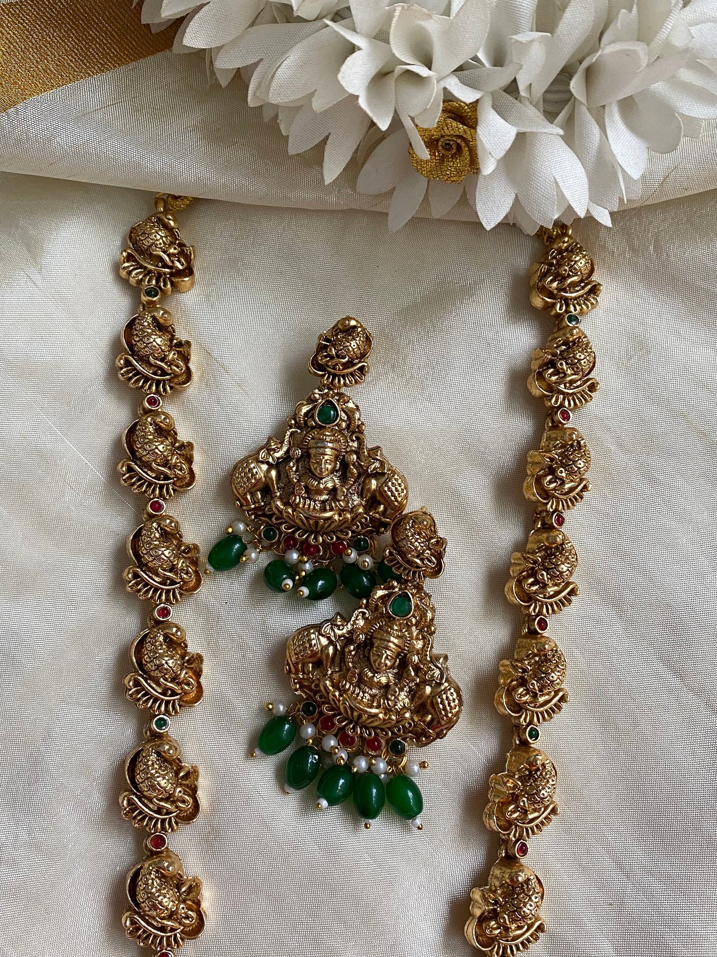 Nagas temple bridal haram -Green Aksha Trends
