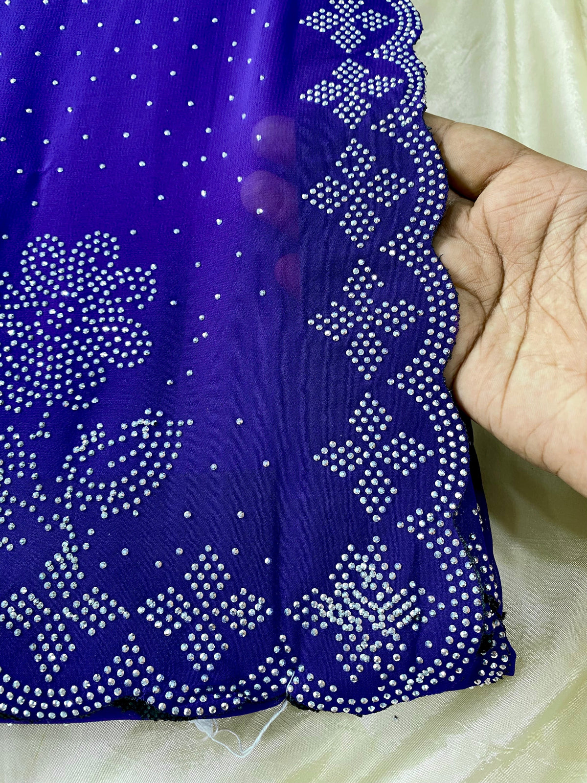 Stone work Saree -Violet Aksha Trends
