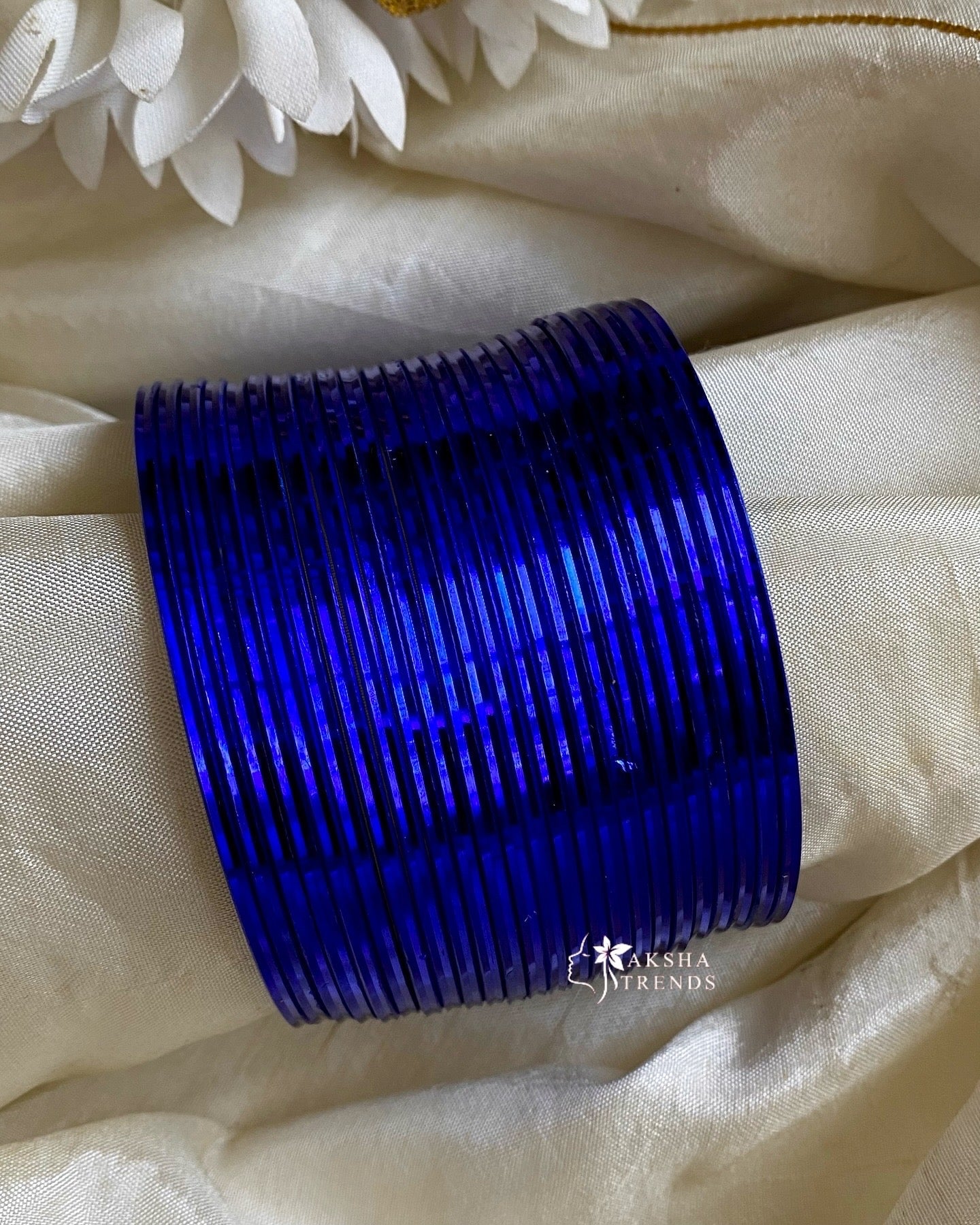 Rangoli Bangles -Blue Aksha Trends