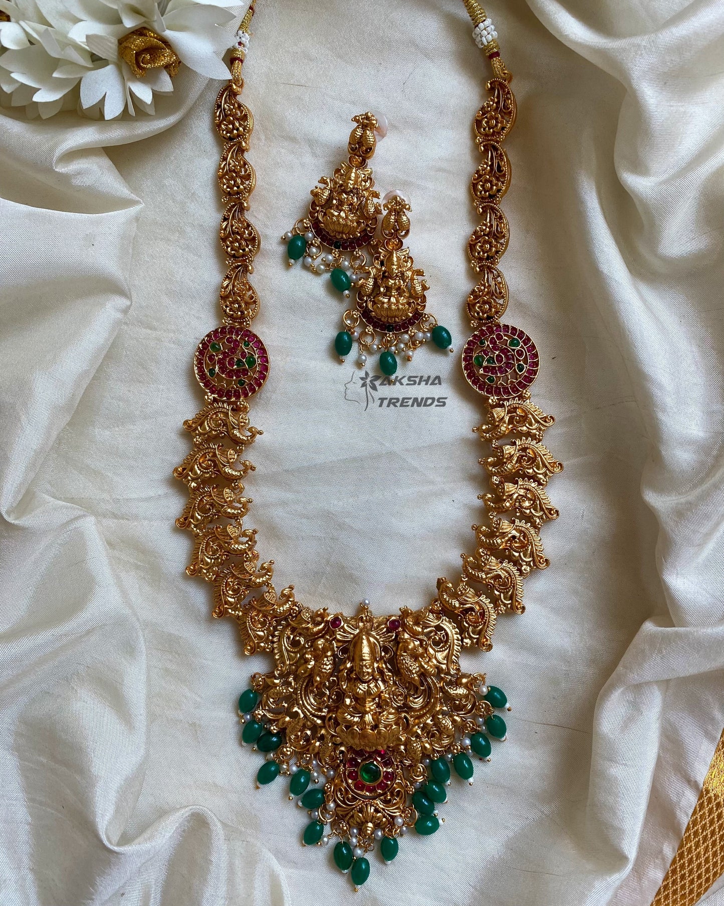 Agalya Bridal haram -Green Aksha Trends