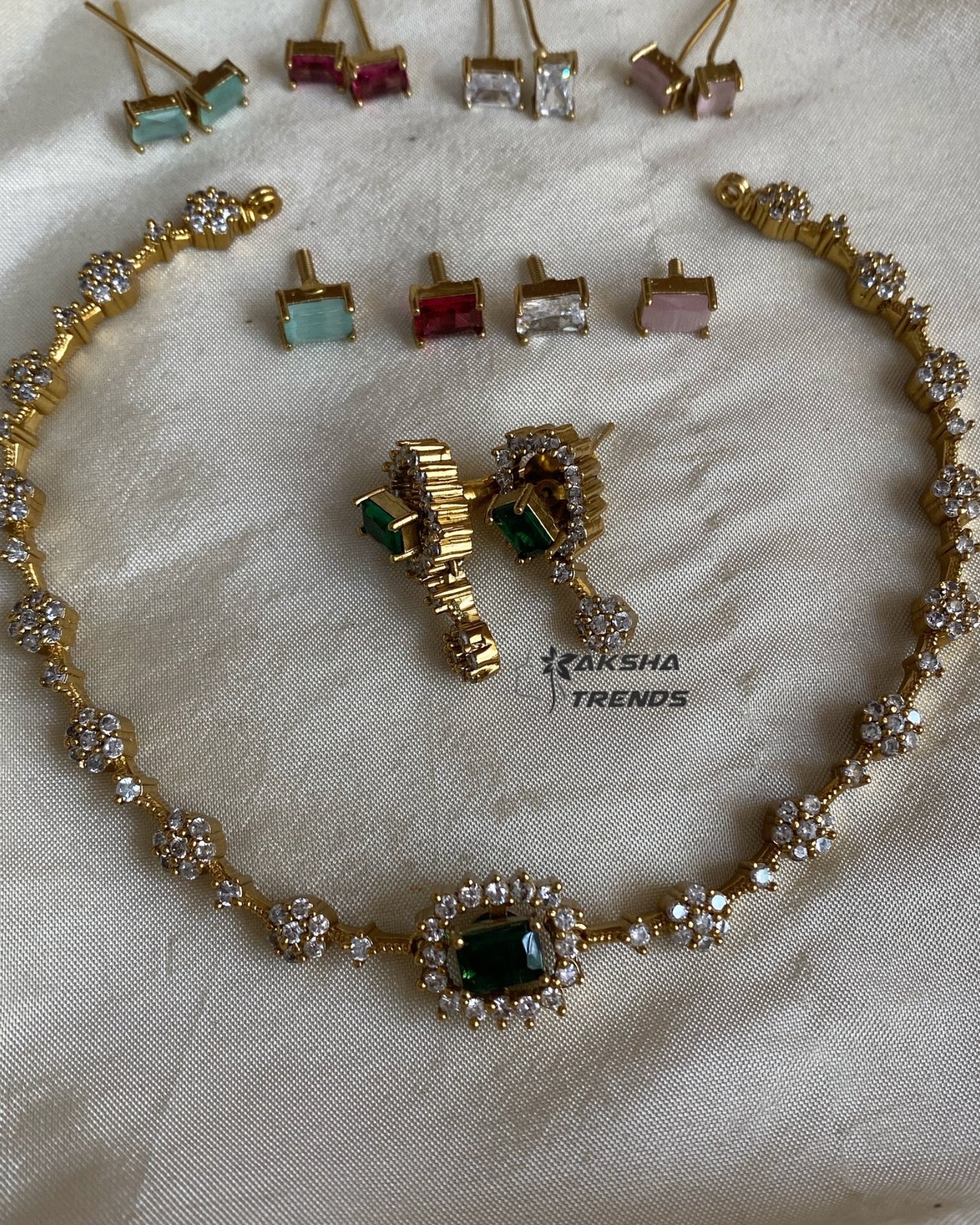 Inter colour changeable diamond necklace Aksha Trends