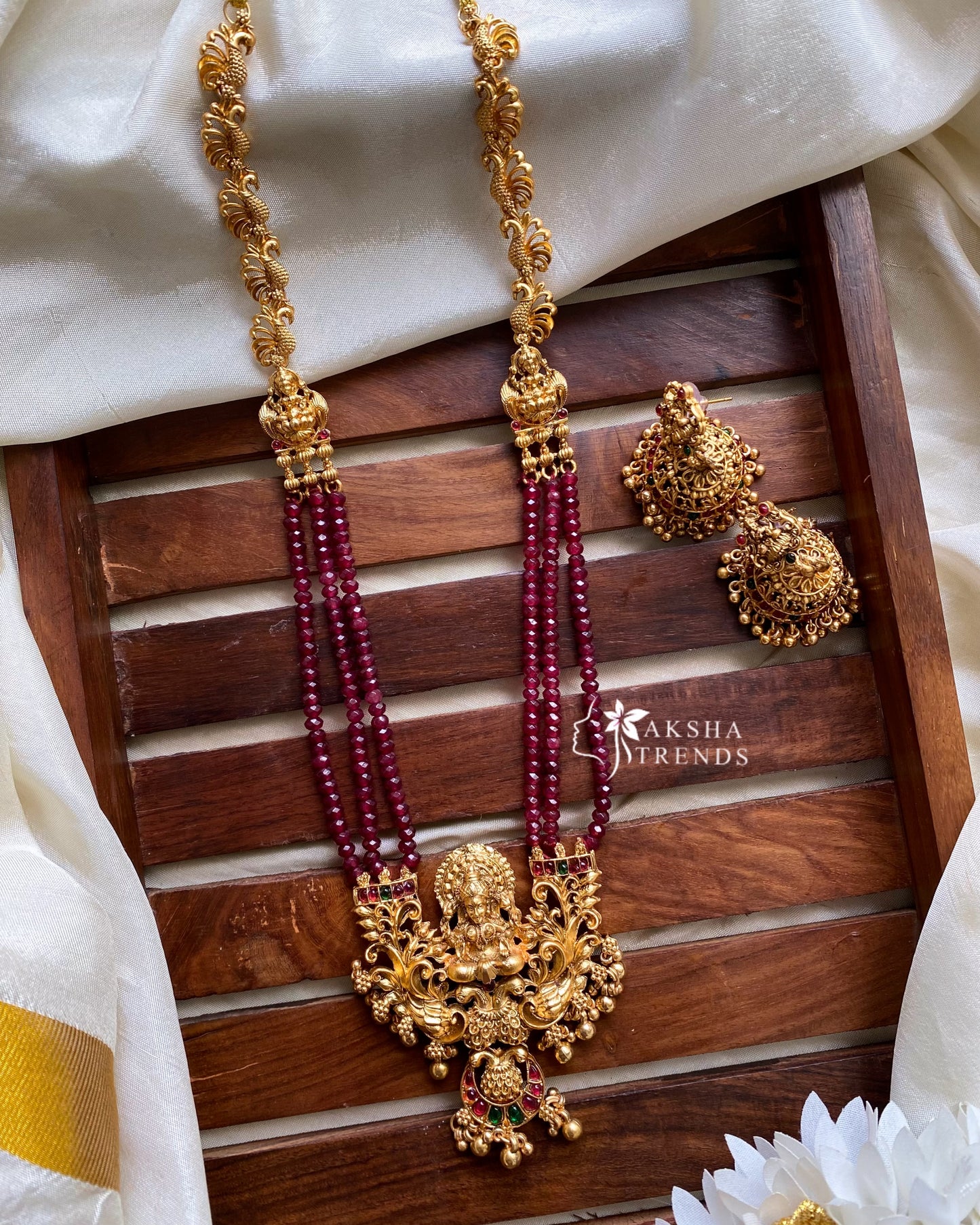 Lakshmi bead haram -Ruby
