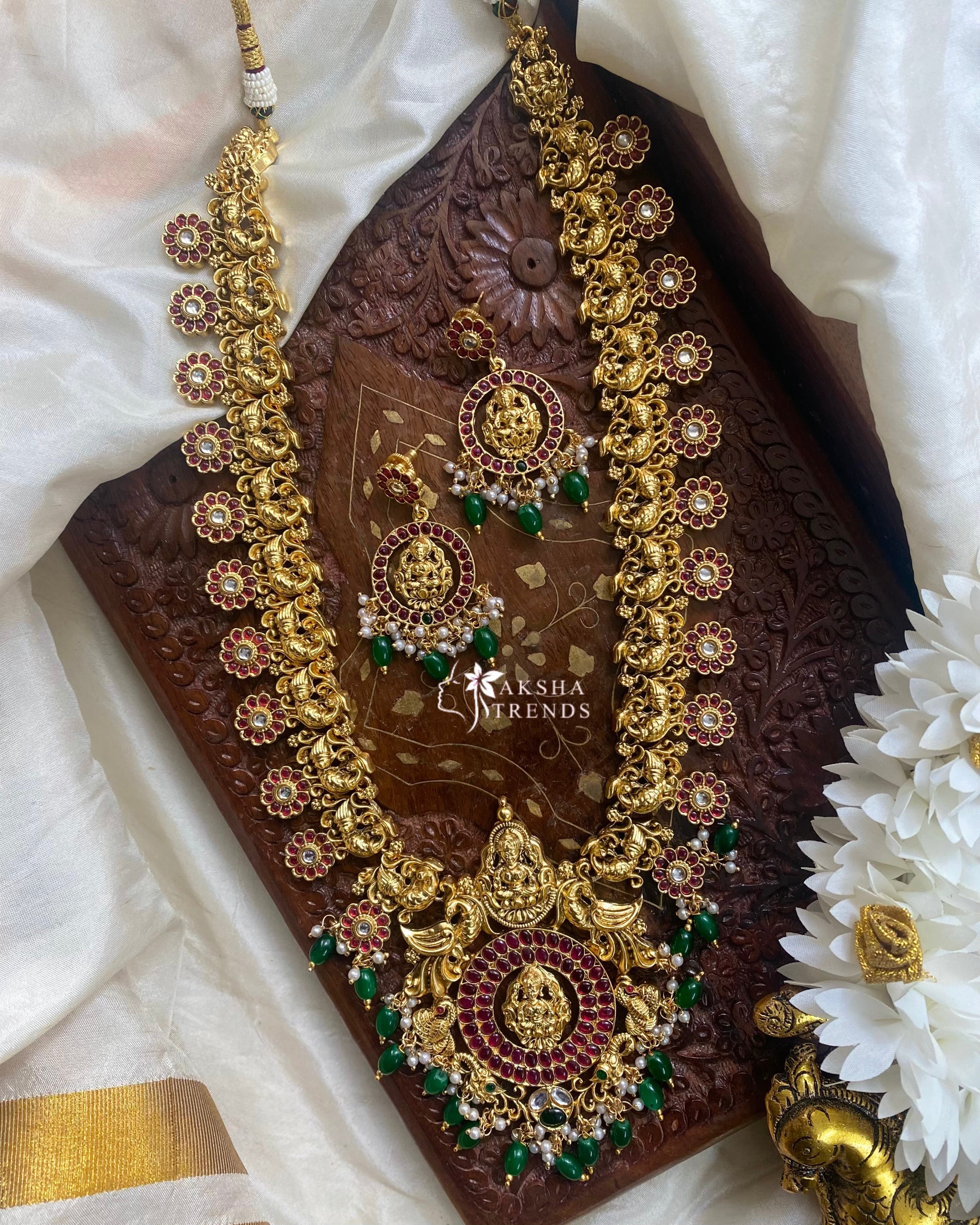 Nagasi bridal Haram -Green – Aksha Trends - Main Image