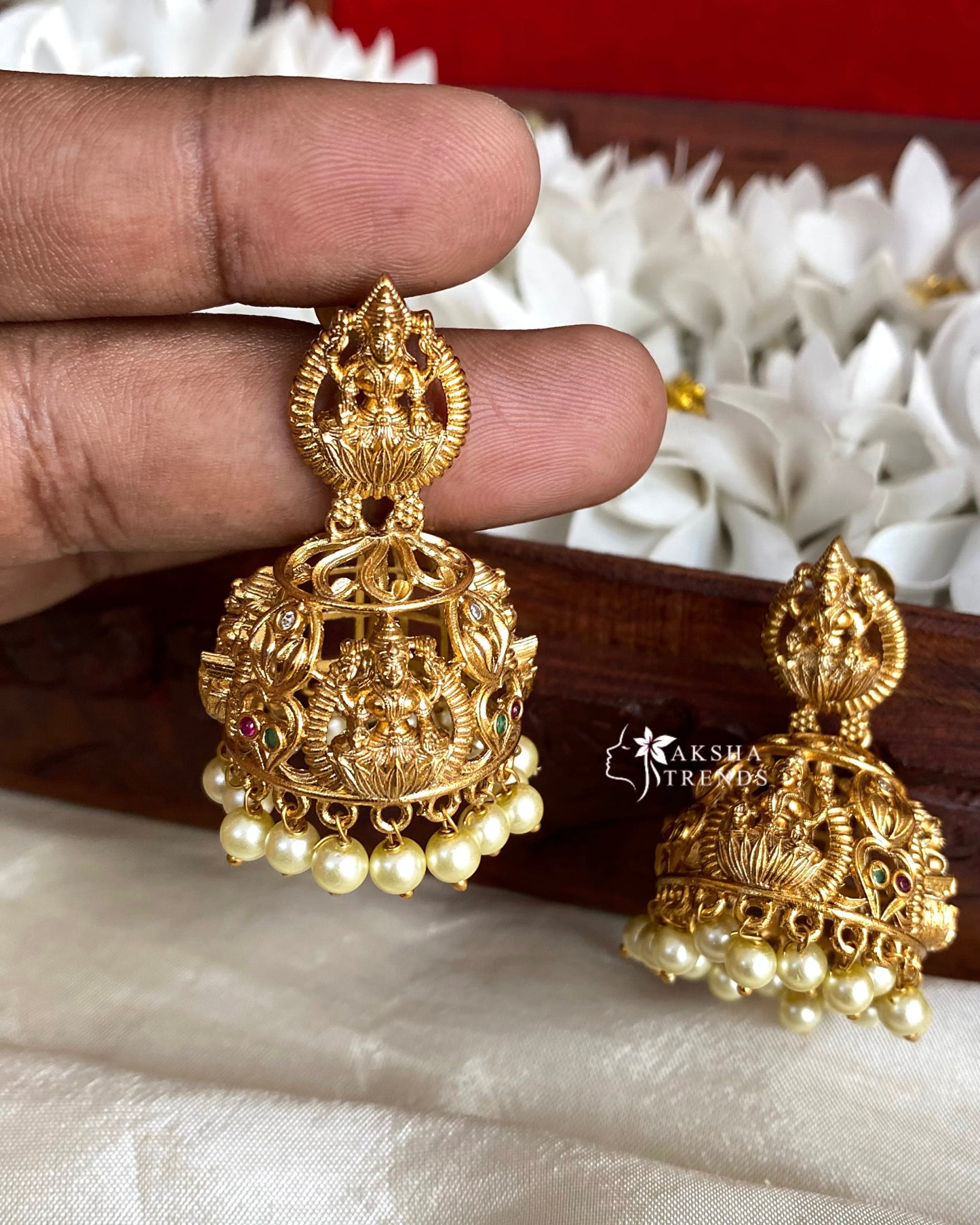 Temple bridal jhumkas Aksha Trends