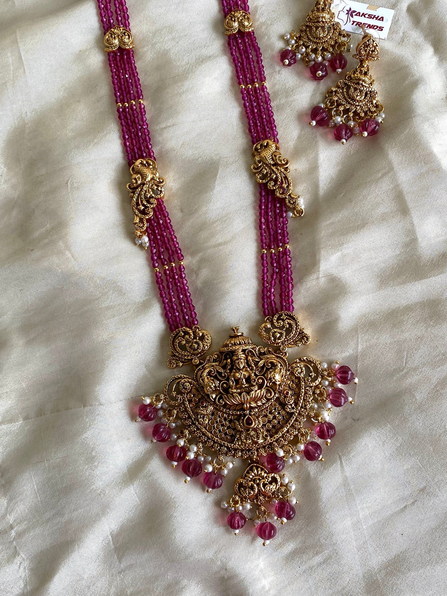 Lakshmi purple bead haram Aksha Trends