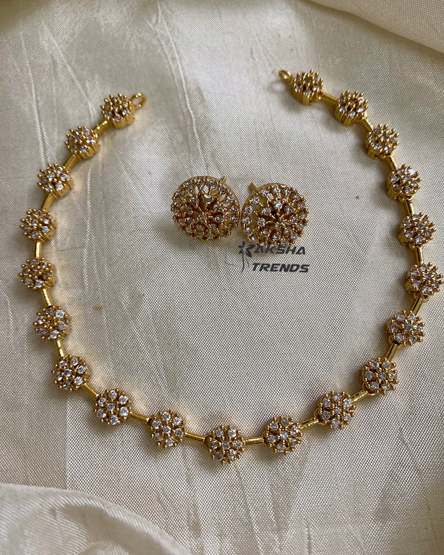 Seven stone diamond necklace Aksha Trends