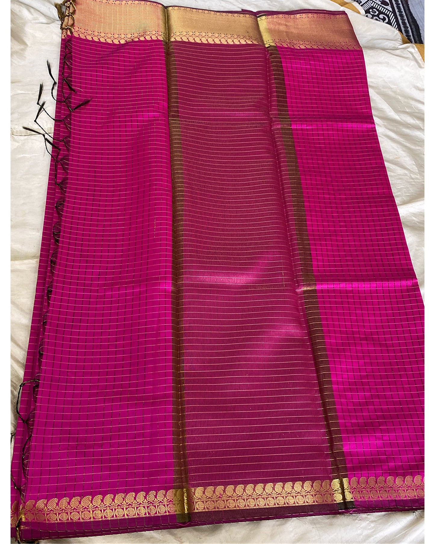 Soft Silk Checked Saree Aksha Trends
