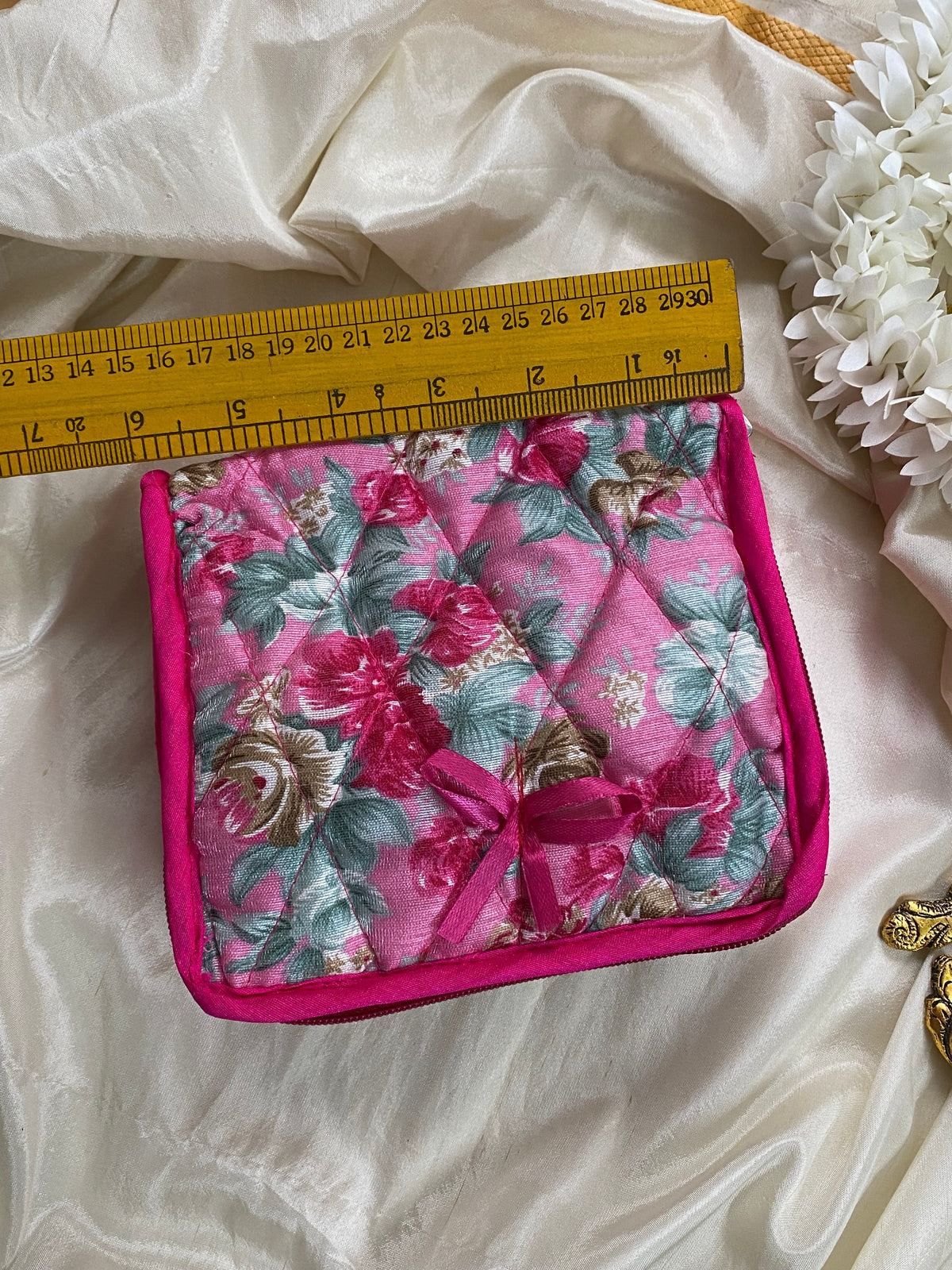 Jewellery Travel Bag -Pink floral Aksha Trends