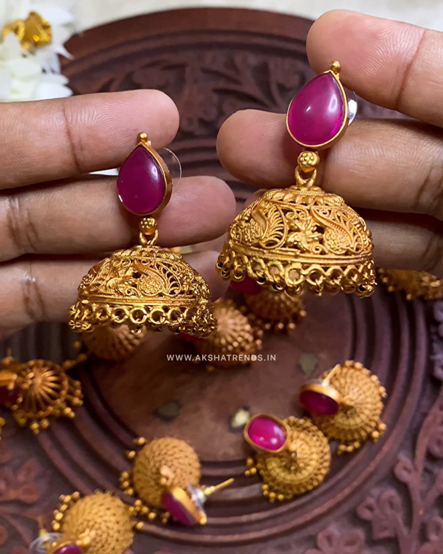 Bridal big Jhumkas -light weight Aksha Trends