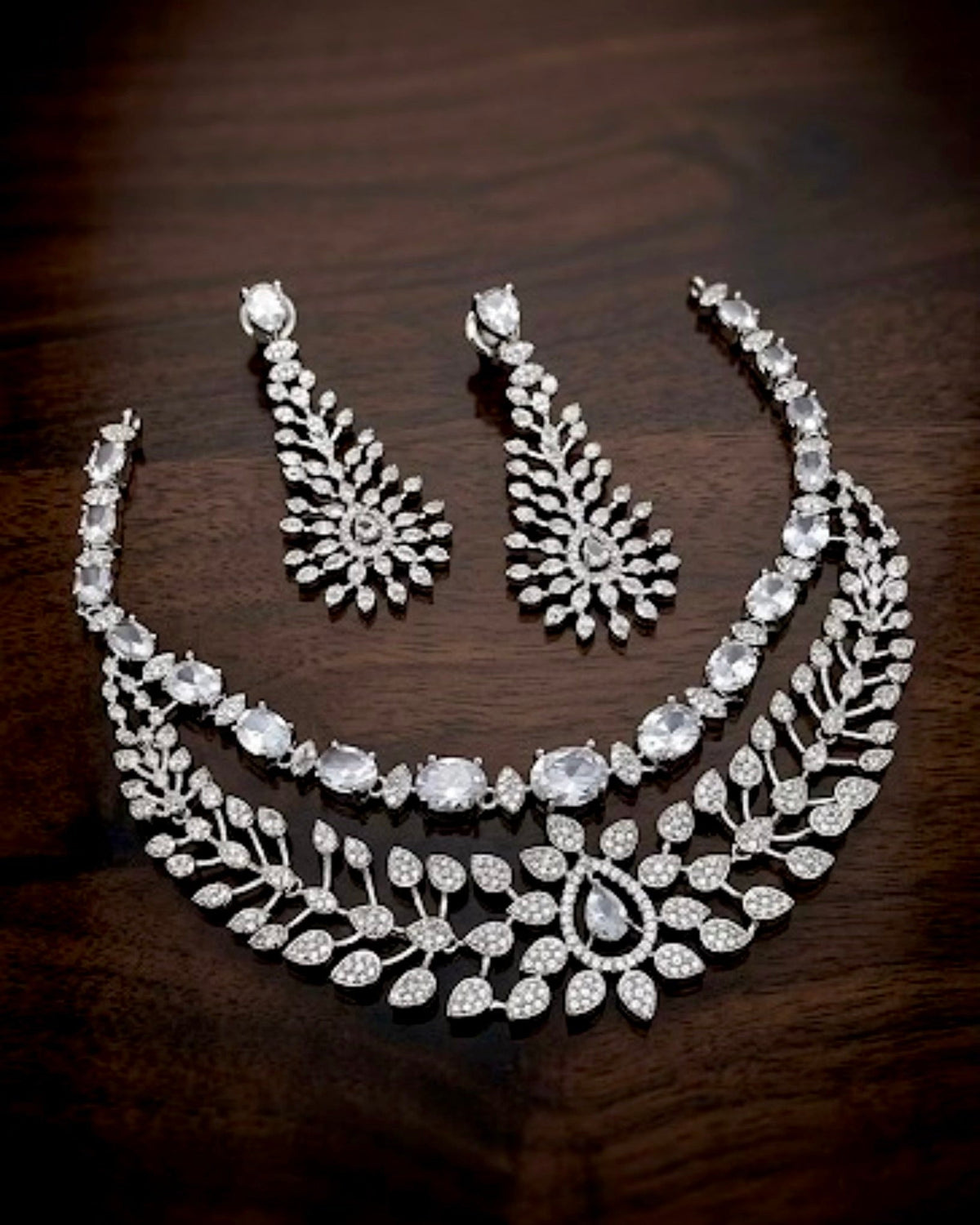 Premium silver bridal necklace Aksha Trends