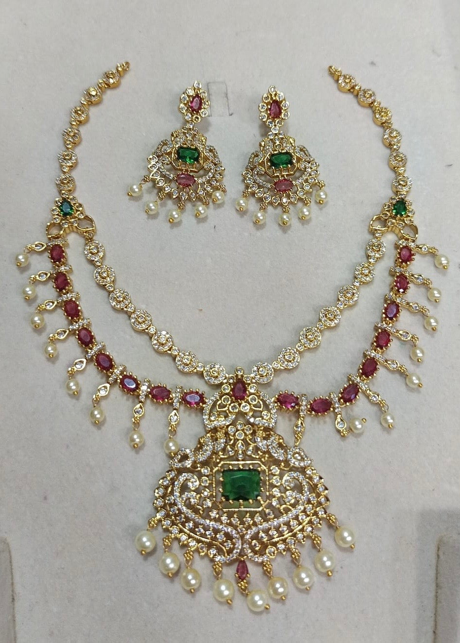 Premium diamond layer necklace Aksha Trends
