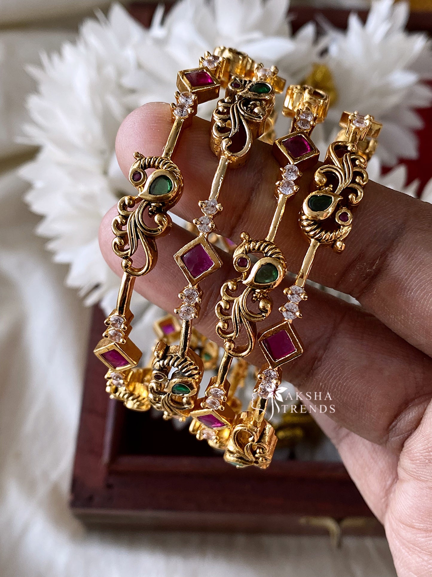 Premium peacock bangles (4pc) Aksha Trends