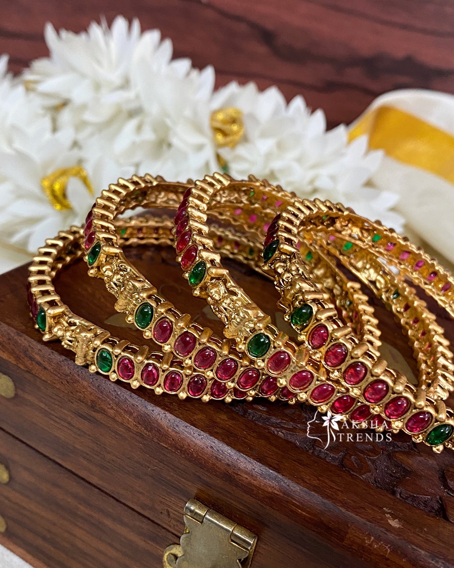 Lakshmi Kemp stone bangles (4pc) Aksha Trends