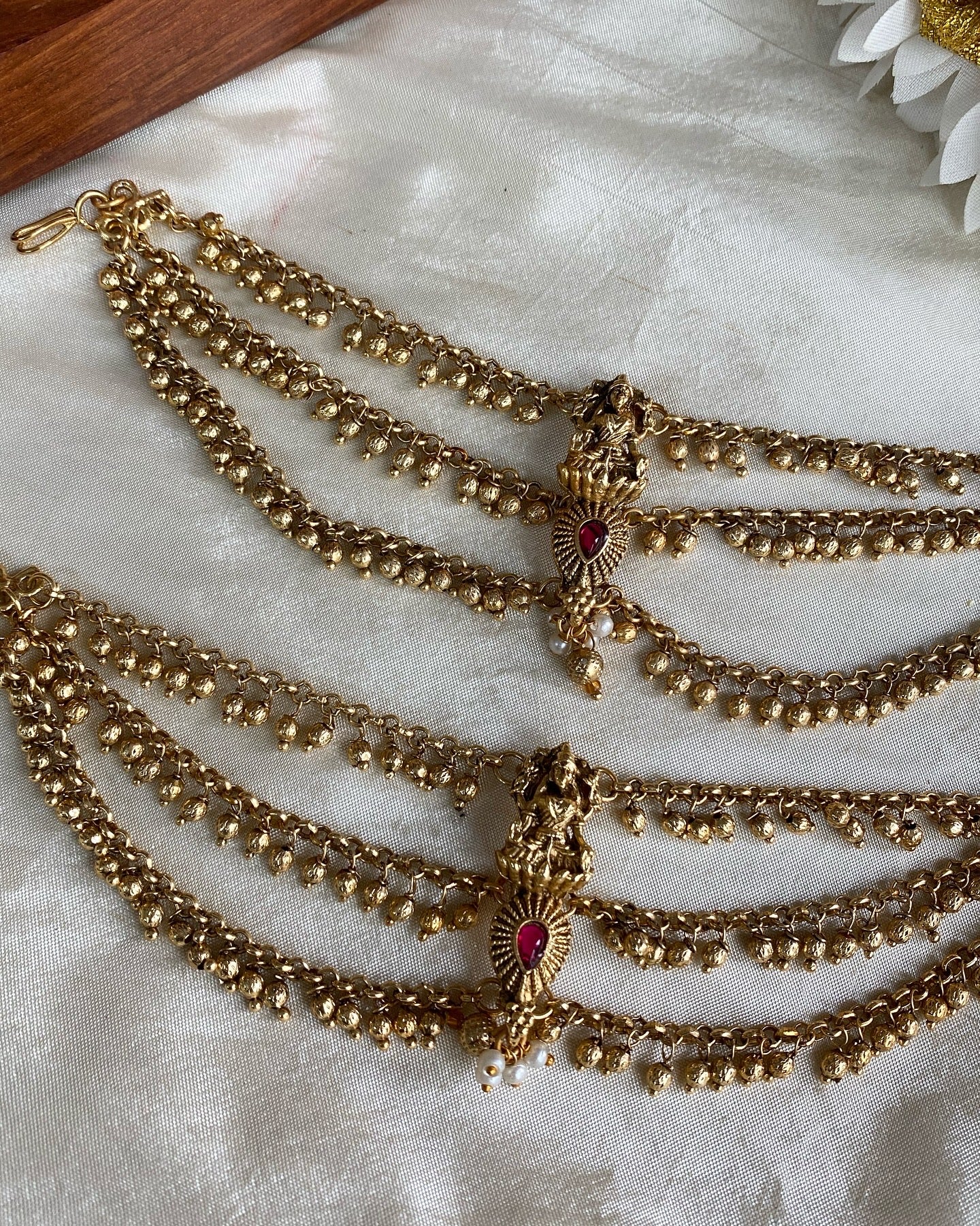 Lakshmi gold earchain -3 layer Aksha Trends