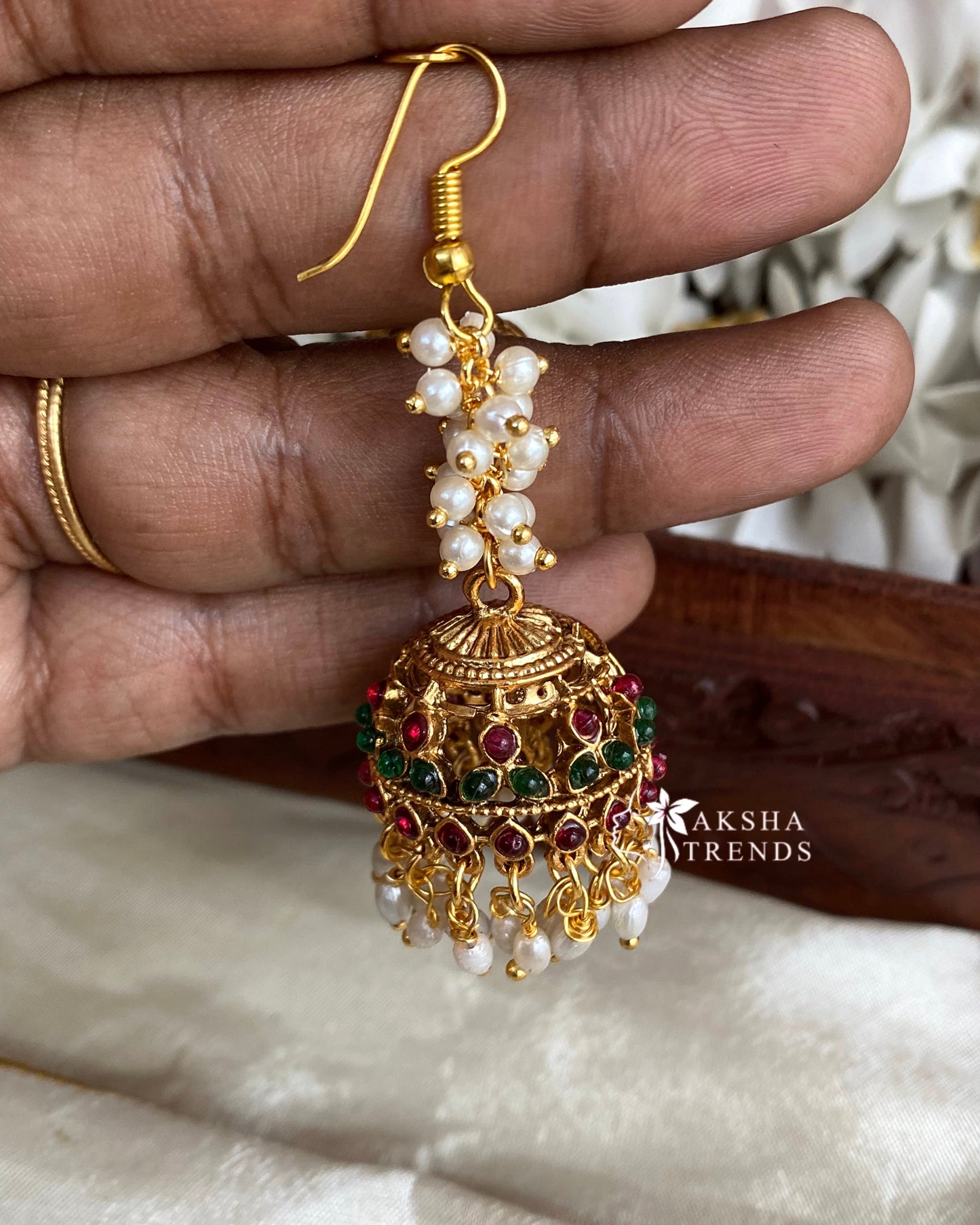 Bridal hook jhumkas Aksha Trends