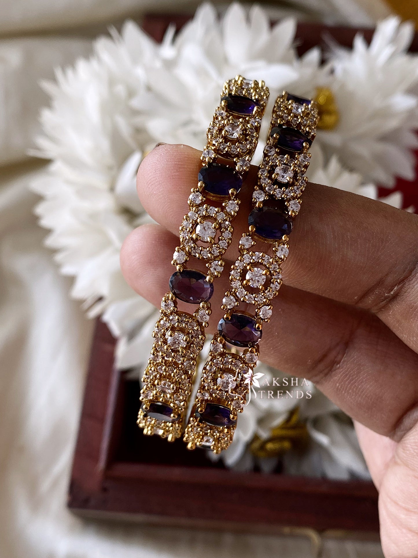 Premium AD bangles -Purple (2pc) Aksha Trends