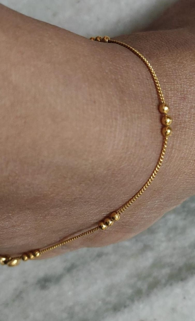 Premium gold Anklet / kolusu Aksha Trends