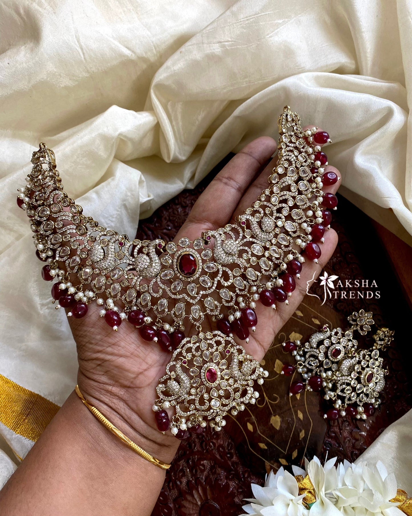 Premium Victoria bridal diamond choker -Ruby Aksha Trends