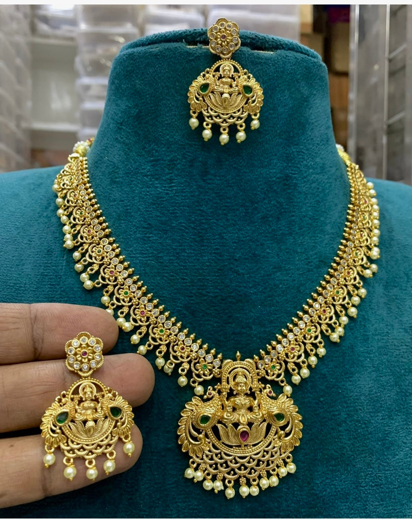 Golden Lakshmi Necklace Aksha Trends