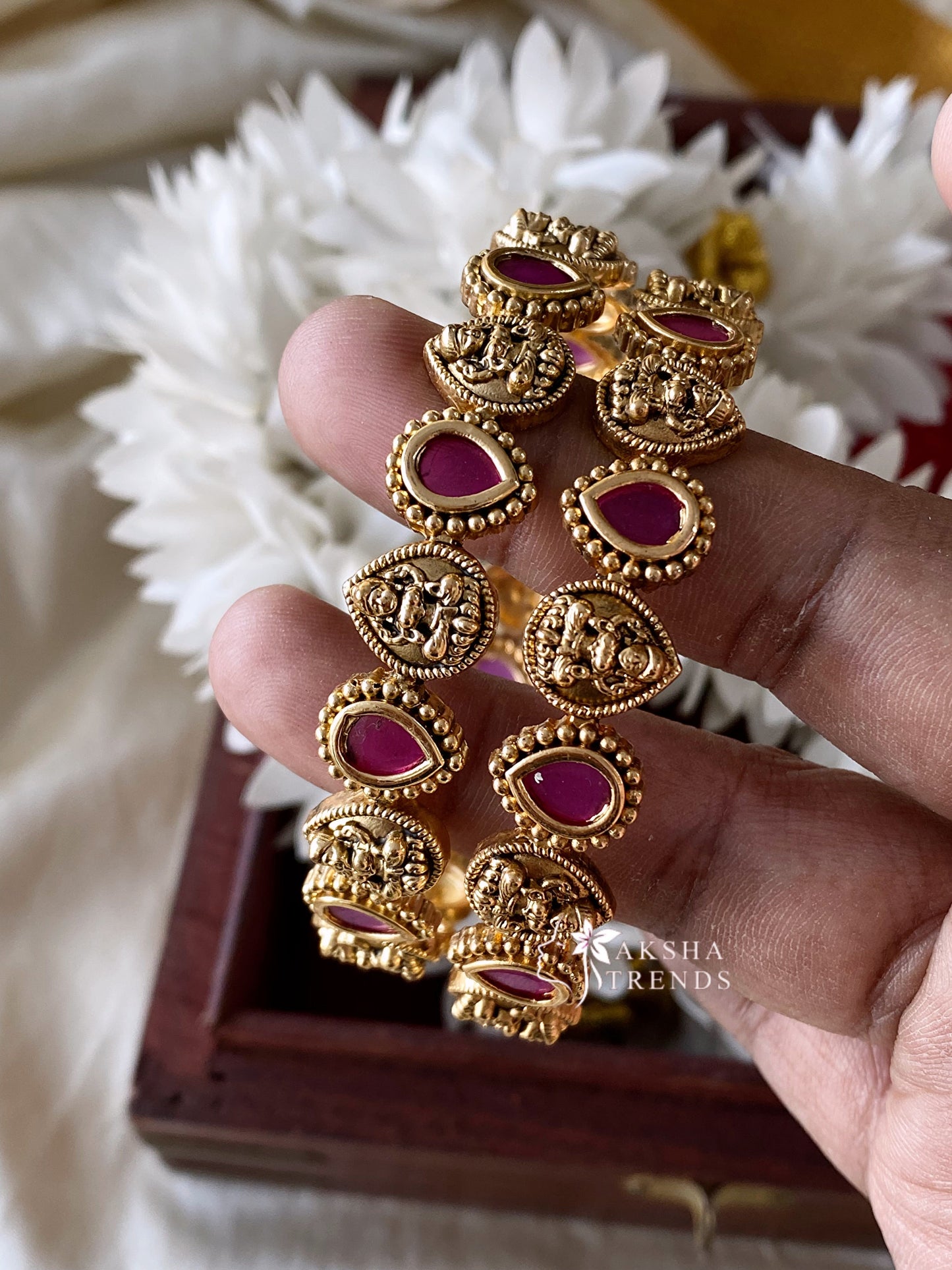 Nayanthara bangles Ruby (2pc) Aksha Trends