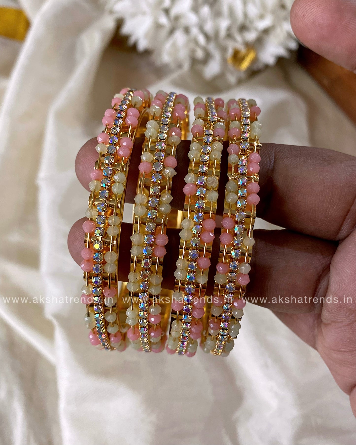 Fancy gold Multi bead Bangles Aksha Trends