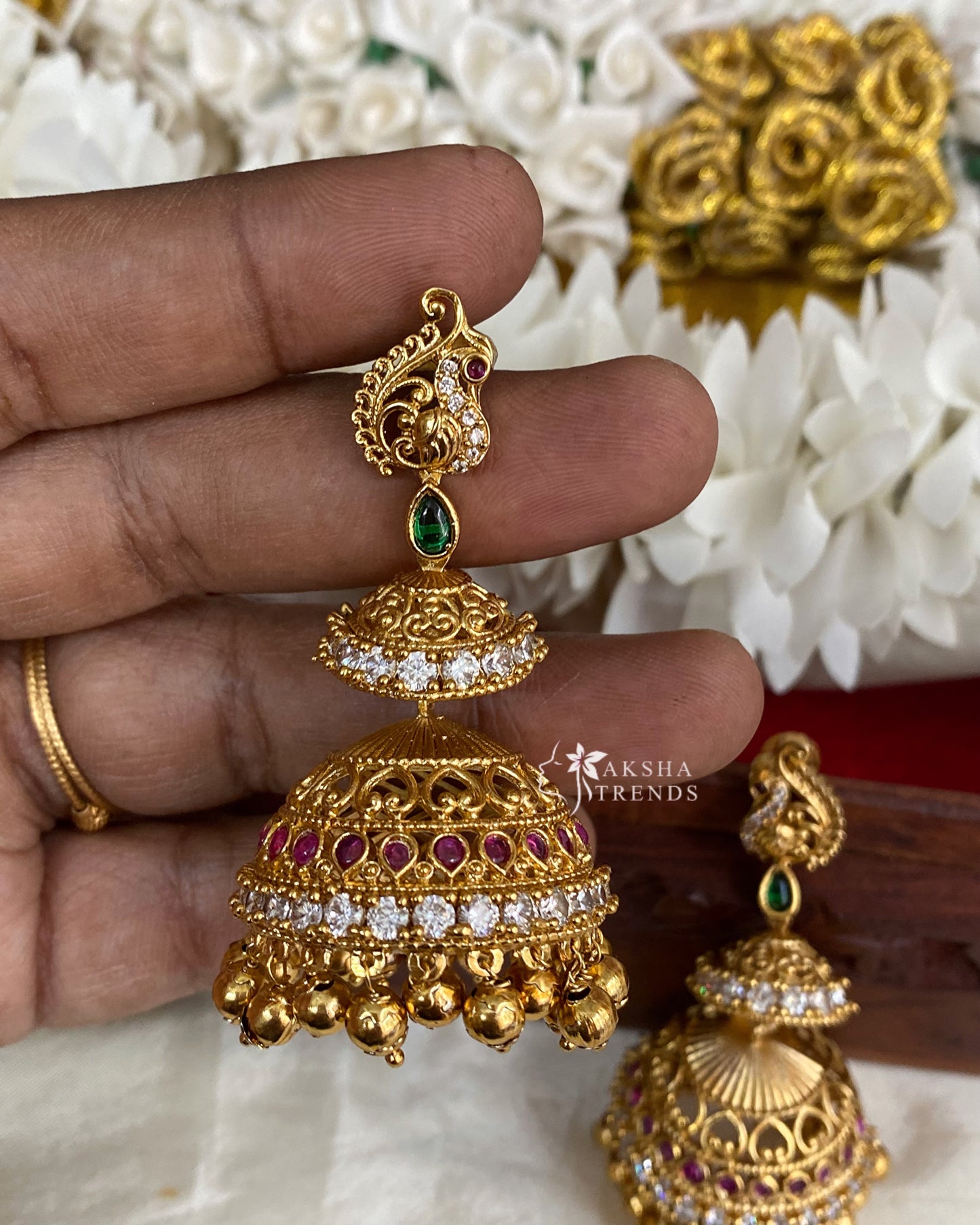 Bridal step Jhumkas Aksha Trends