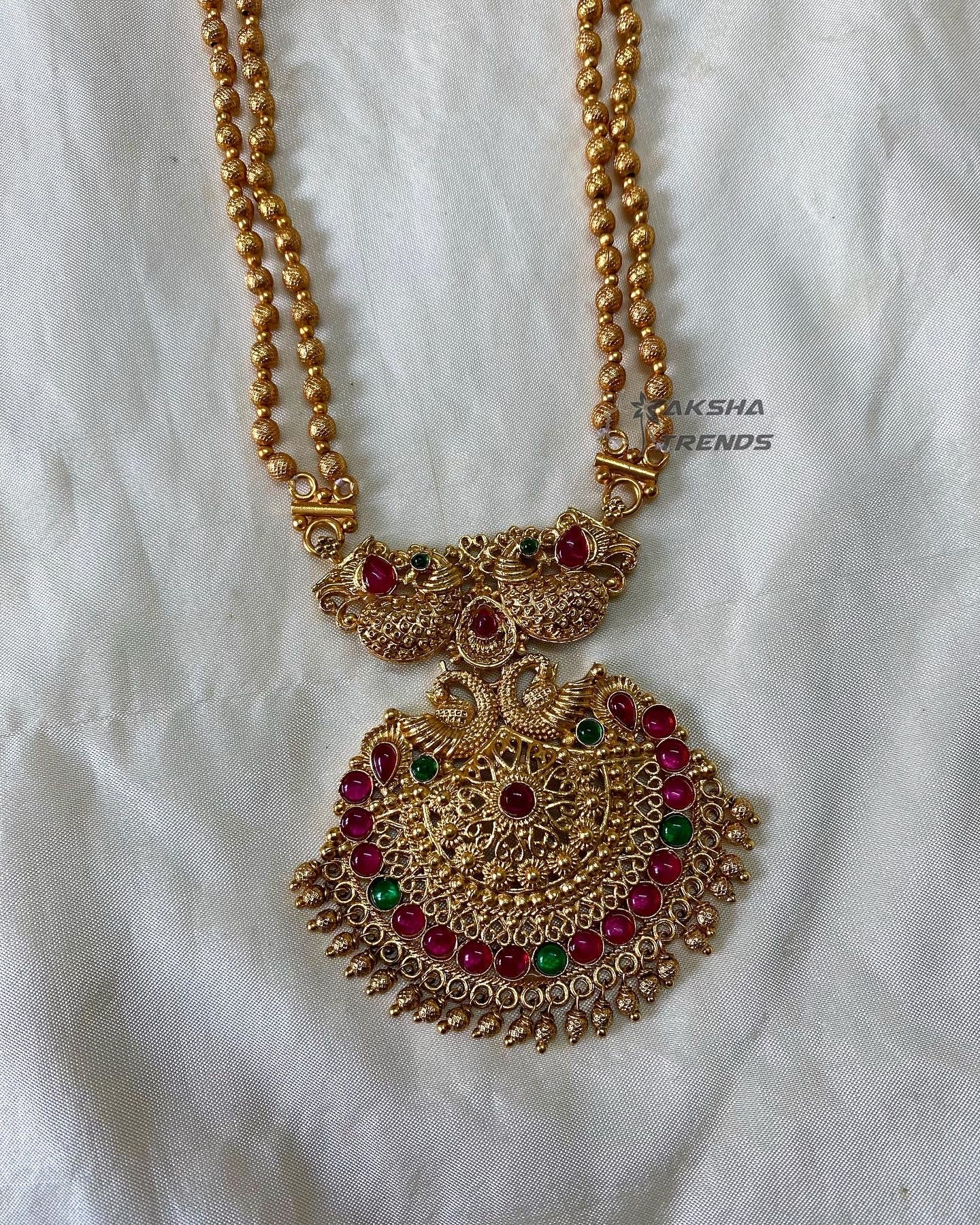 Golden 2 layer bead haram Aksha Trends
