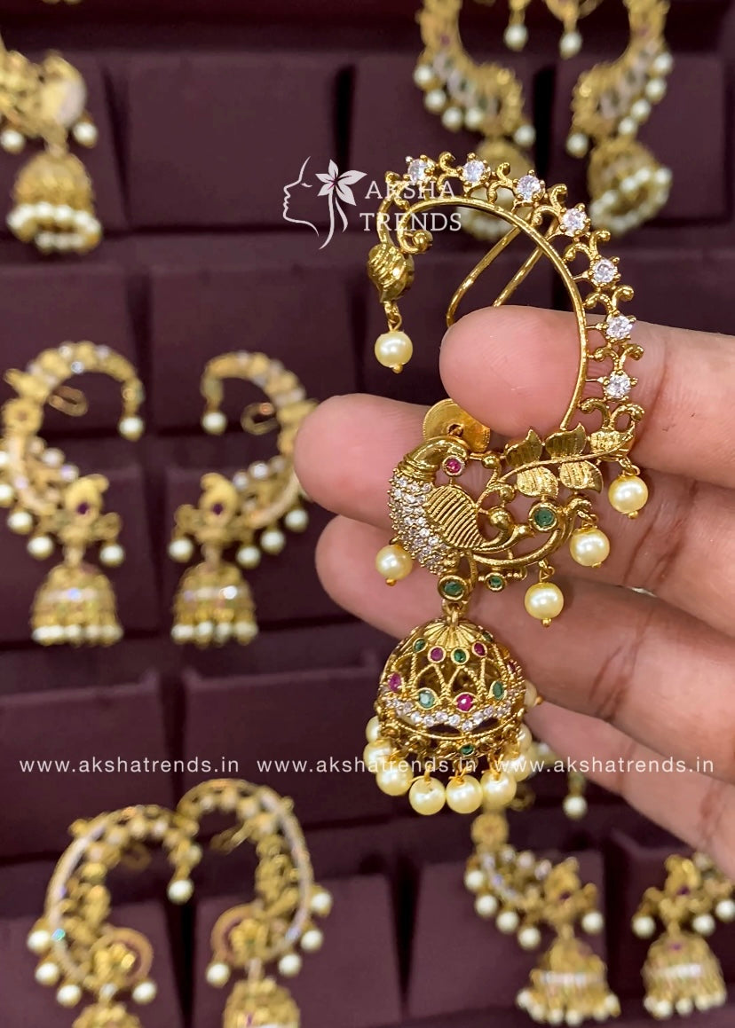 Premium AD Earcuff Jhumka Aksha Trends