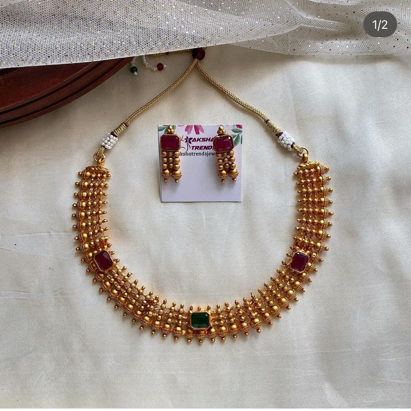Matt mullu necklace Aksha Trends