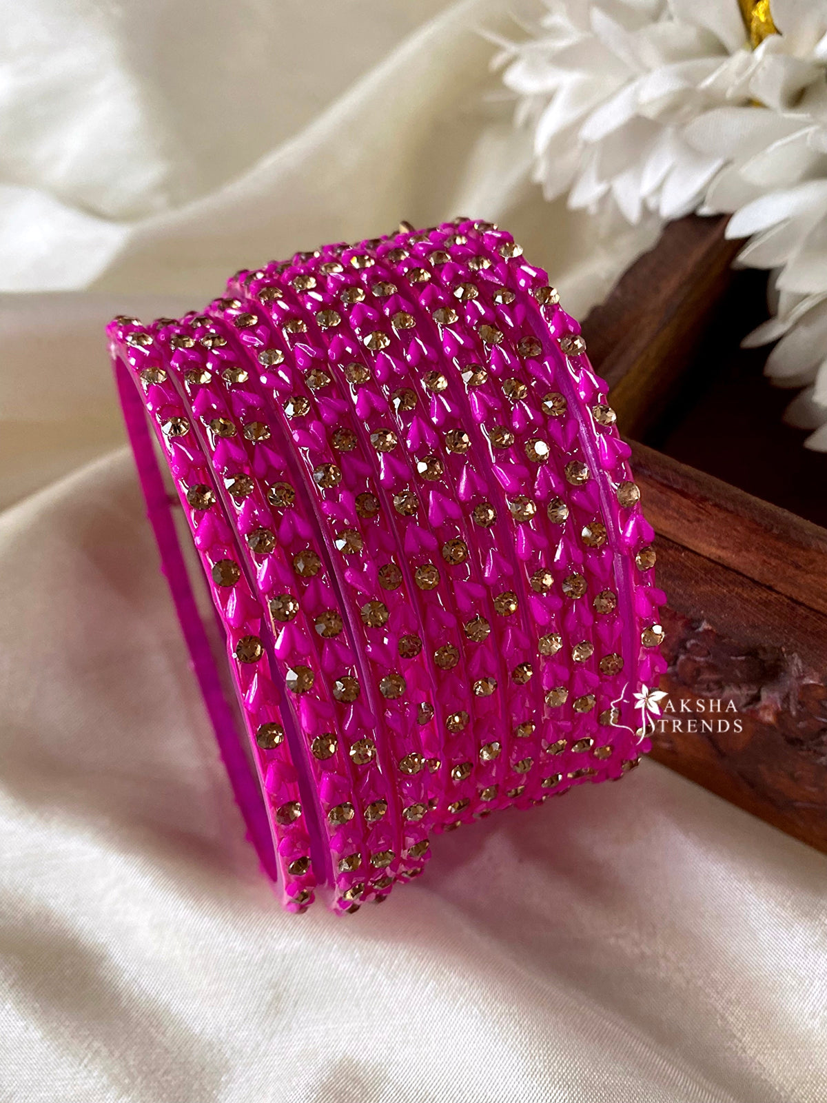 Heart Glass Bangles -SIZE 2.8 (12pc -one colour) Aksha Trends