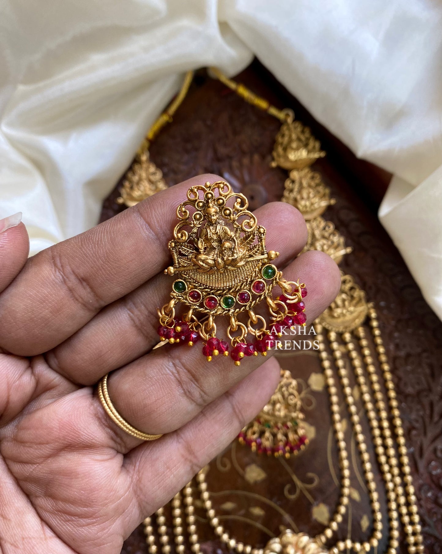 5 Layered chain Bridal Haram -Ruby Aksha Trends