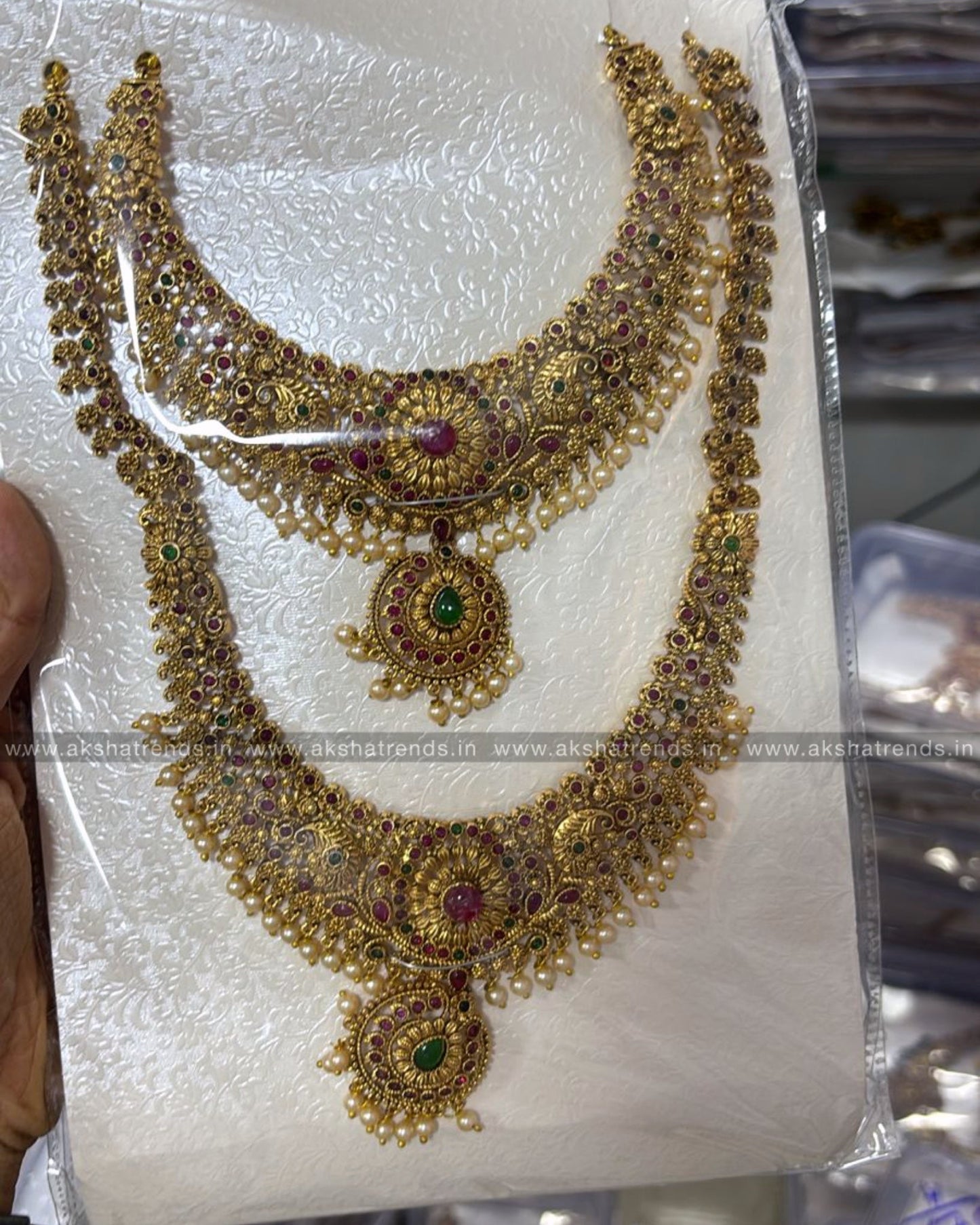 3step floral pearl semibridal Aksha Trends